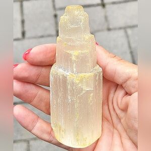 Anthropologie Terrain 3 3/4" Selenite Crystal Castle Tower
